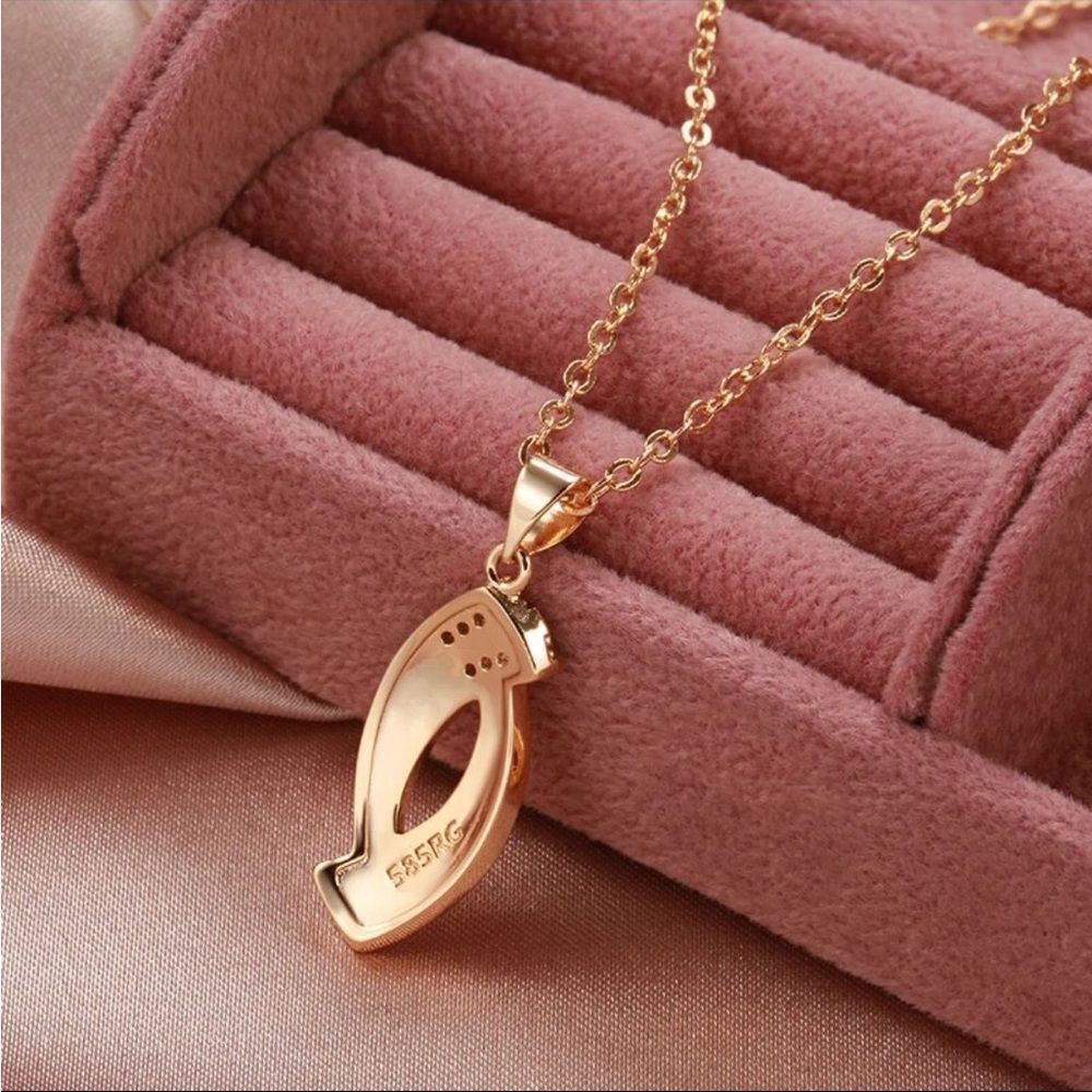 14K Rose Gold Pendant Necklace 18” STAMPED COMES GIFT BOXED - Picture 4 of 6
